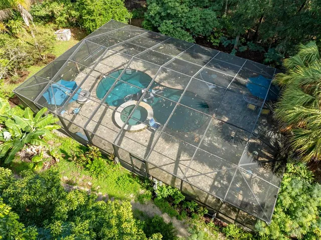 a view of backyard with green space