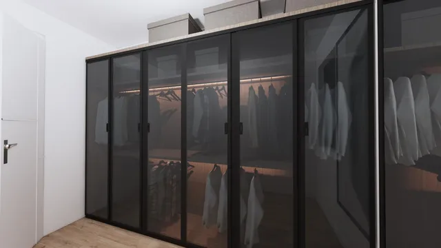 a close view of closet