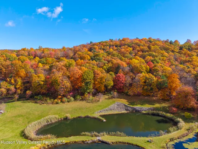 a view of a garden with a building in the background