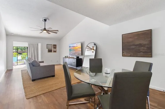 a workspace with furniture and a window