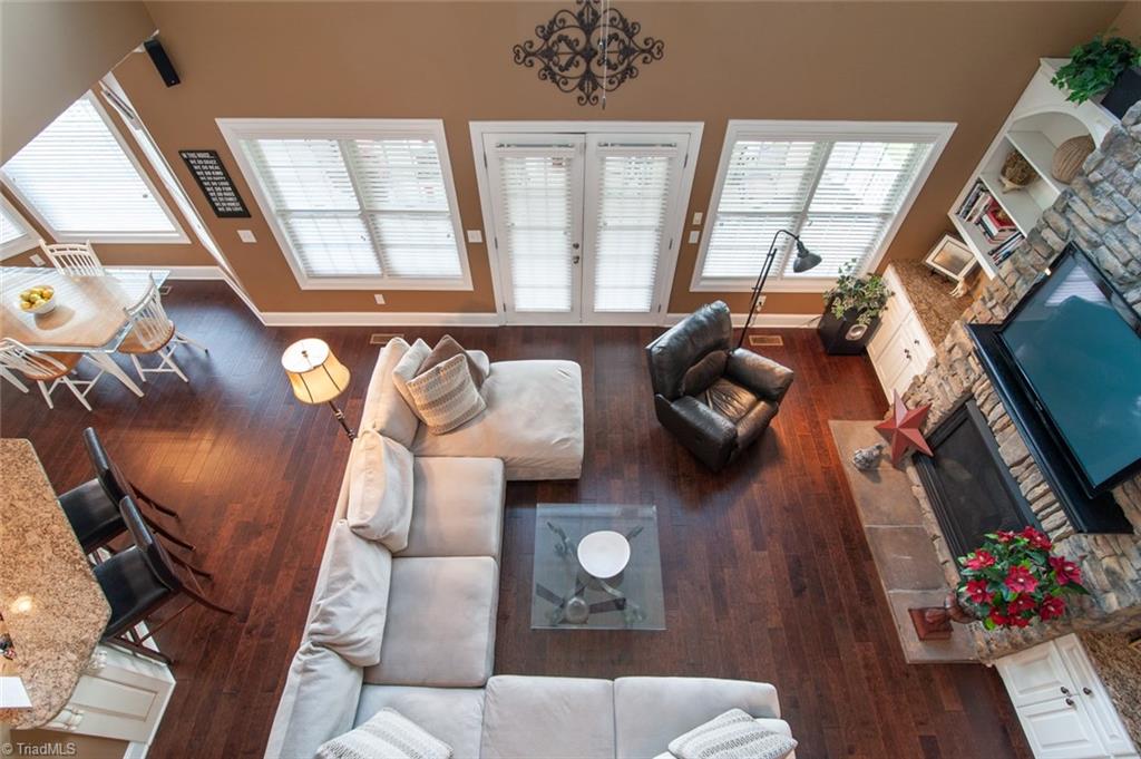 5802 Crutchfield Farm Road Oak Ridge, NC 27310 - Photo 20 of 30 Living room views from upper level loft/cat walk