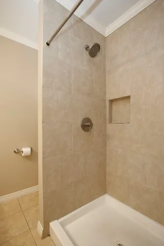 a bathroom with a shower