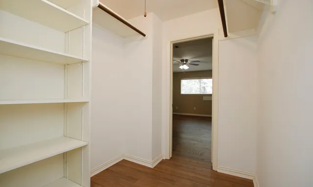 a view of a walk in closet