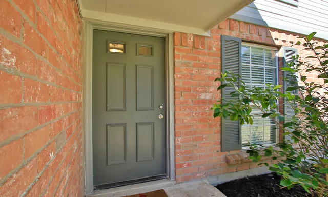 a view of a wooden door