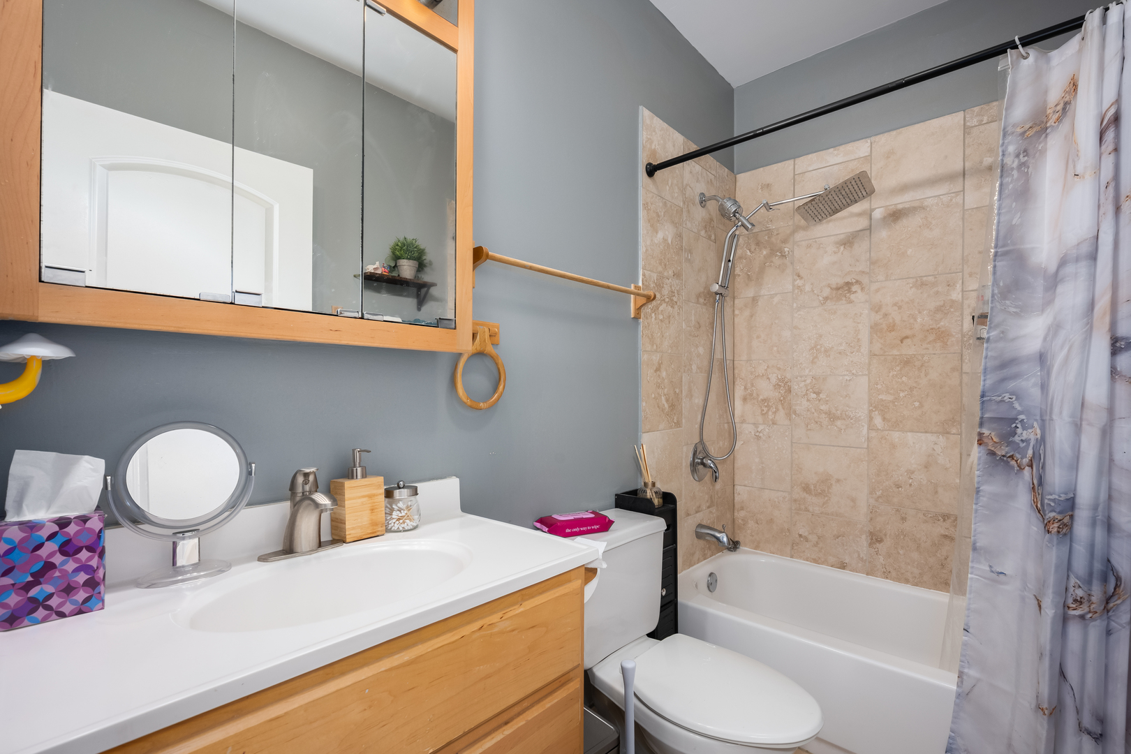 1710 North Whipple Street, Unit 3 Chicago, IL 60647 - Photo 11 of 17 a bathroom with a sink toilet and shower