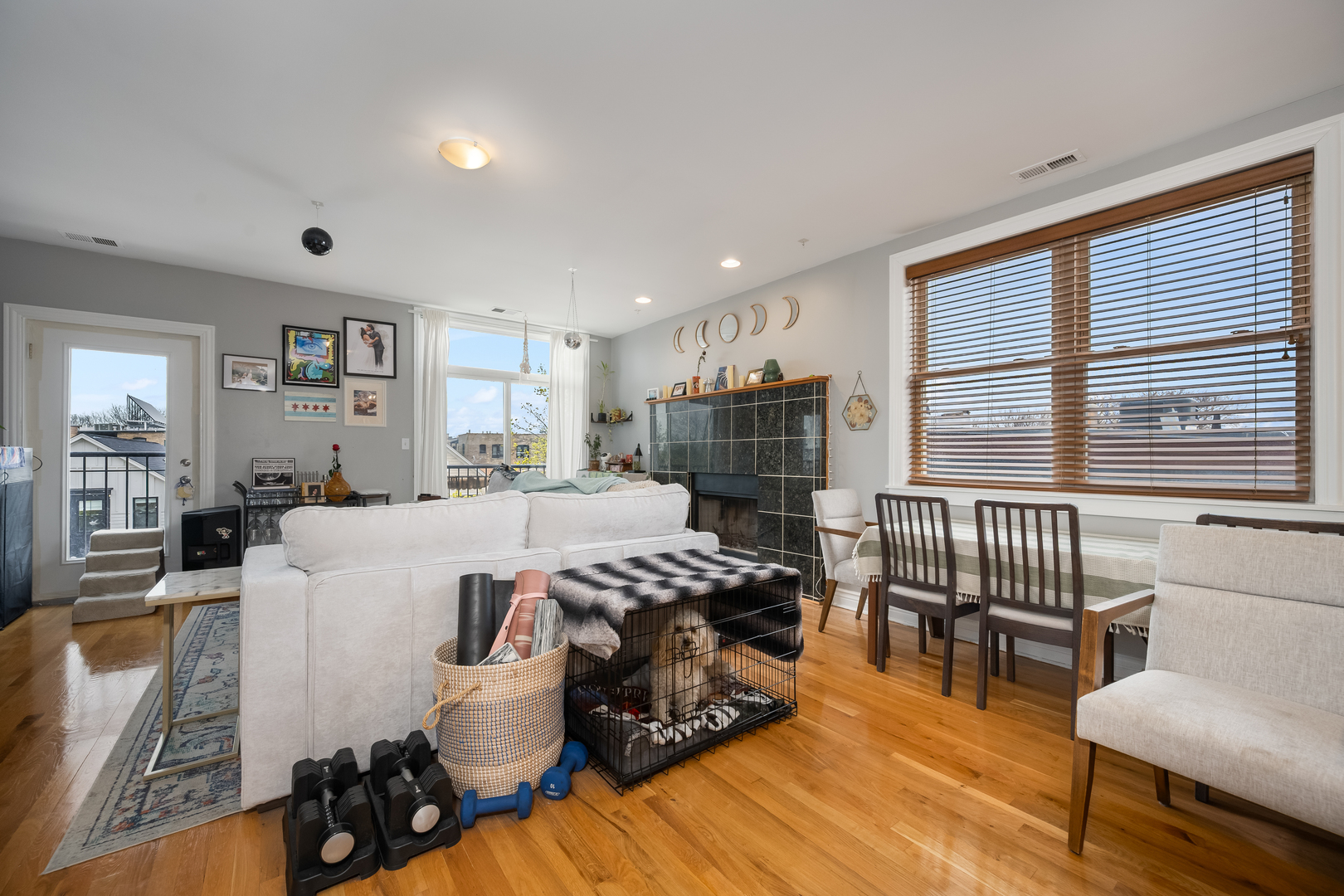 1710 North Whipple Street, Unit 3 Chicago, IL 60647 - Photo 5 of 17 a bedroom with furniture and a large window
