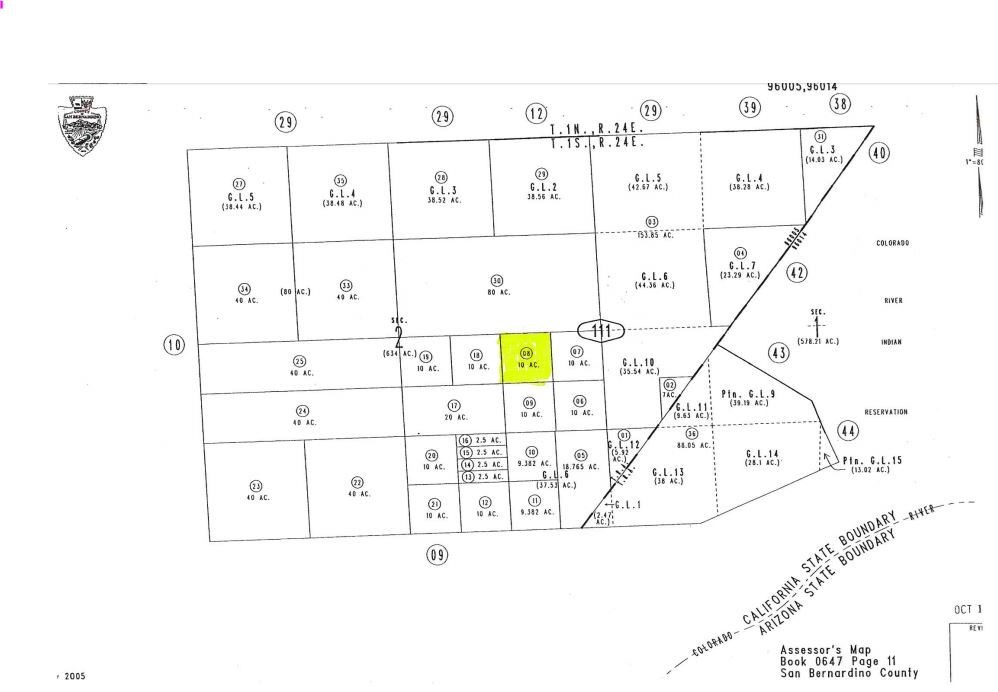 0 Ranch Road Earp, CA 92242 - Photo 1 of 1 Assessor's map just to show how close you can be to California - Nevada border, Colorado River.