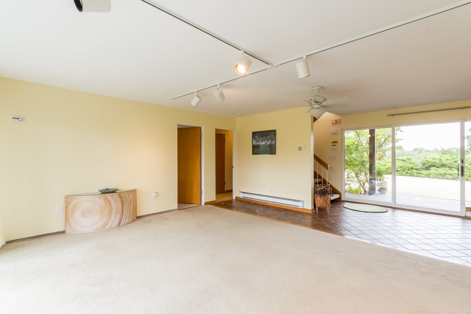 View from the living room to the right wing.