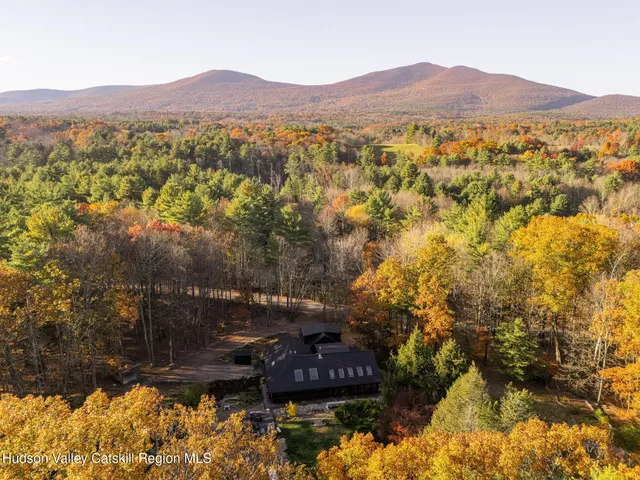 a view of a large body of water with a mountain