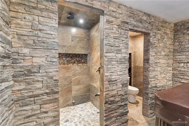 a bathroom with a shower