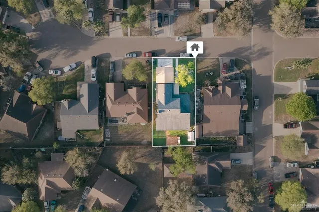 an aerial view of multiple house