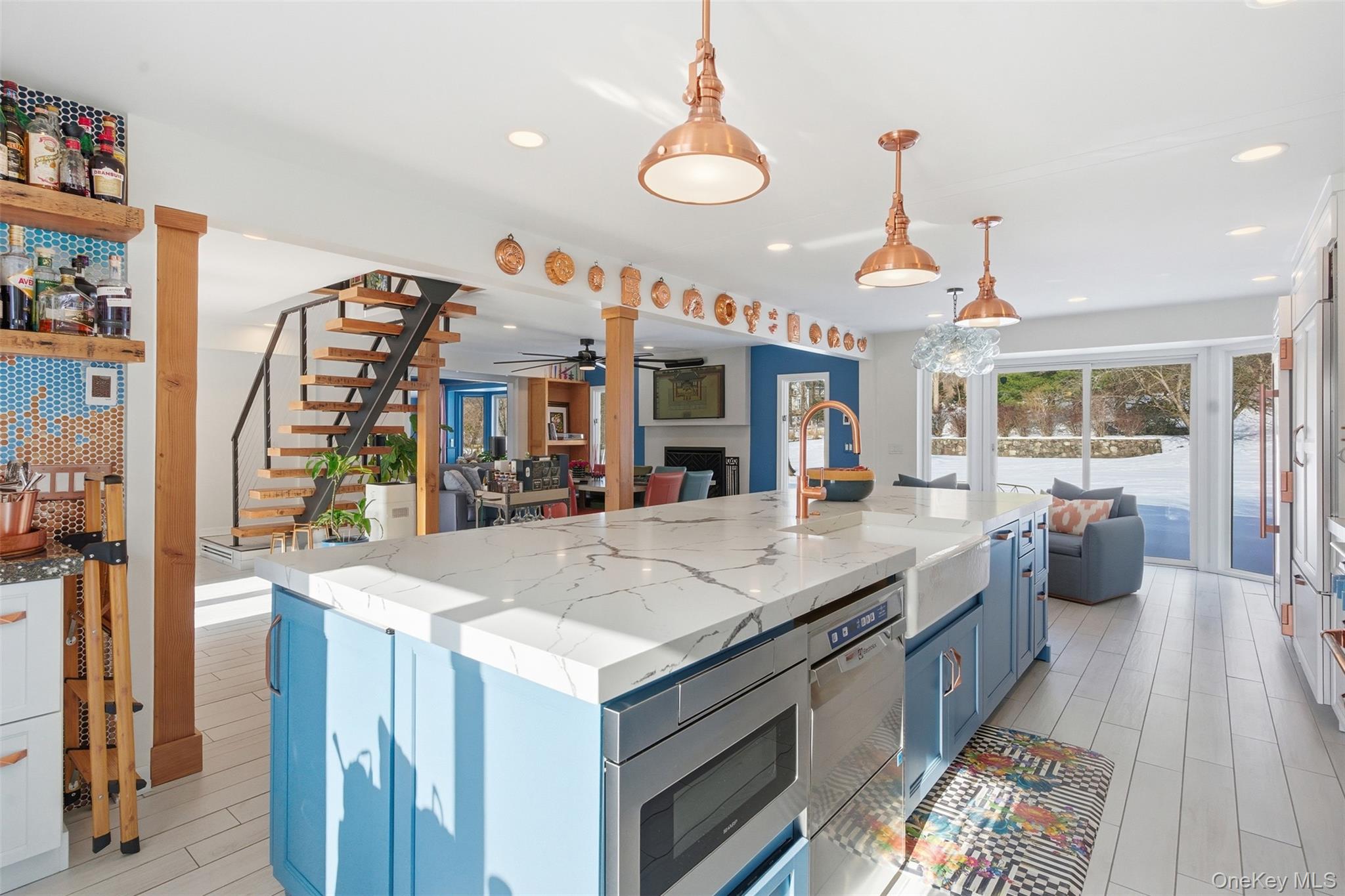 134 Fostertown Road Newburgh, NY 12550 - Photo 17 of 50 a large kitchen with stainless steel appliances kitchen island granite countertop a sink and a refrigerator