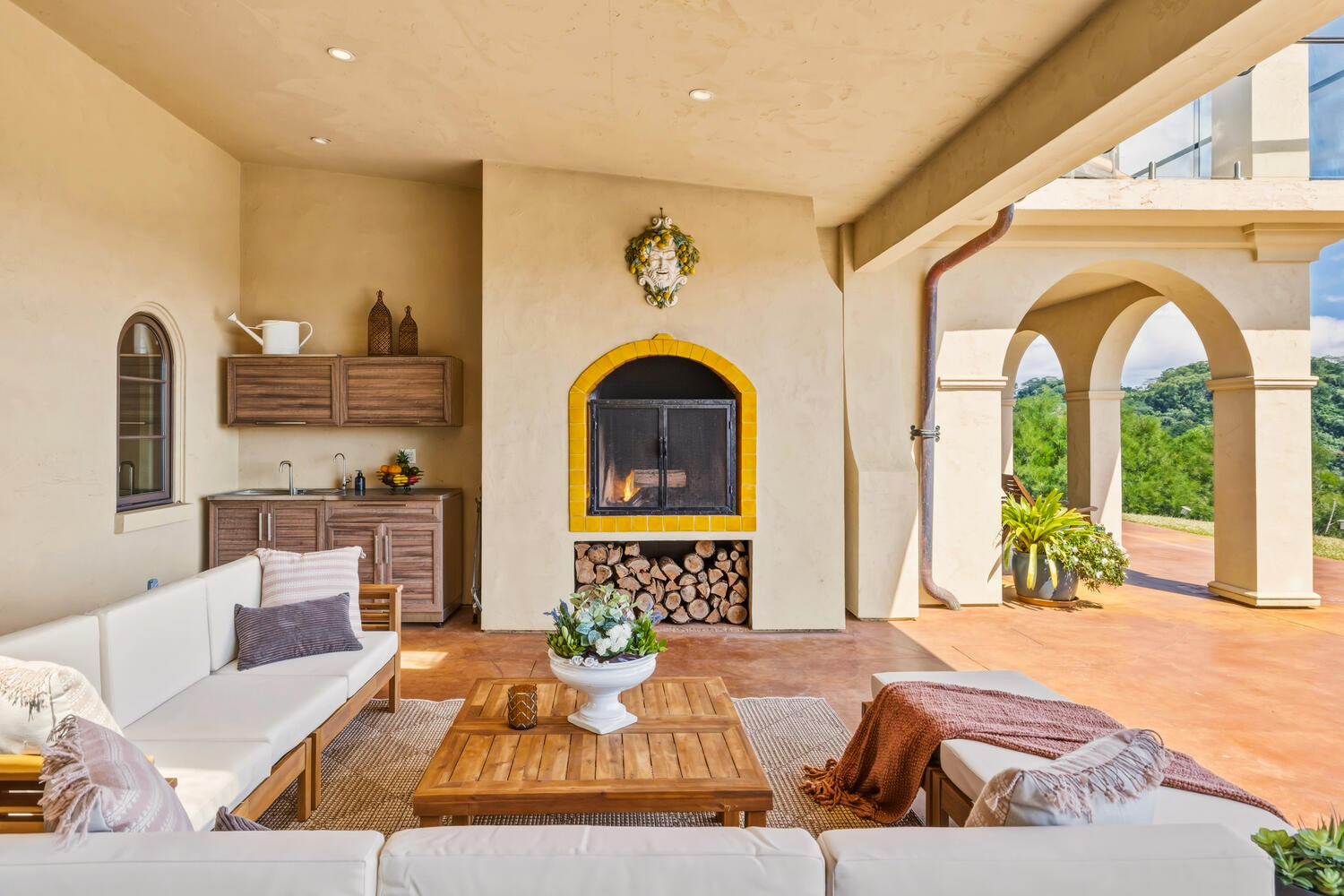 4114 Waha Road, Unit J Kalaheo, HI 96741 - Photo 8 of 30 a living room with fireplace furniture and a large window