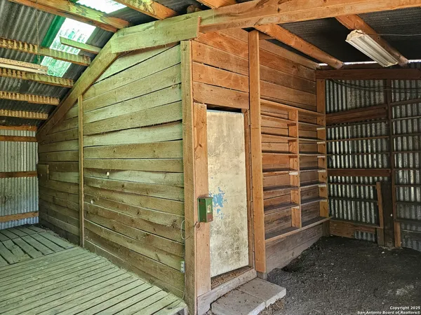 a view of wooden door