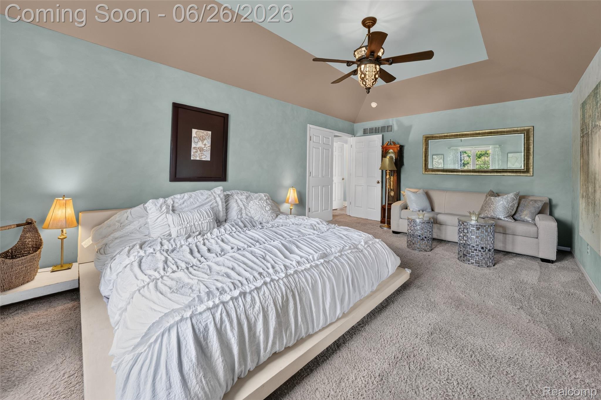 2619 Lambeth Park Rochester, MI 48306 - Photo 33 of 71 Spacious room featuring vaulted ceilings, a ceiling fan, and light blue walls