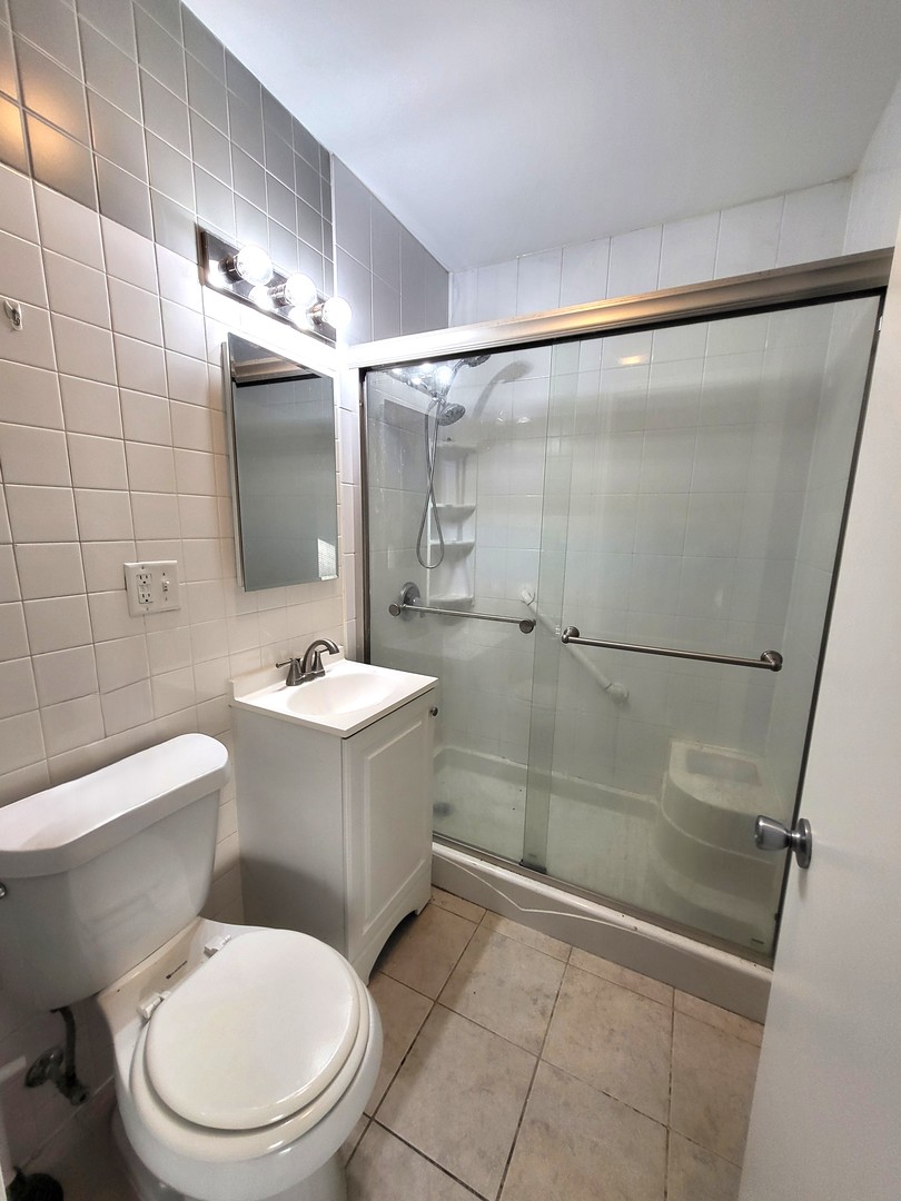 111 East 13th Street Lombard, IL 60148 - Photo 22 of 24 a bathroom with a toilet a sink and shower