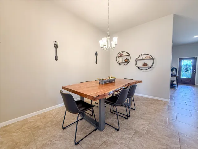 a view of a dining area with furniture