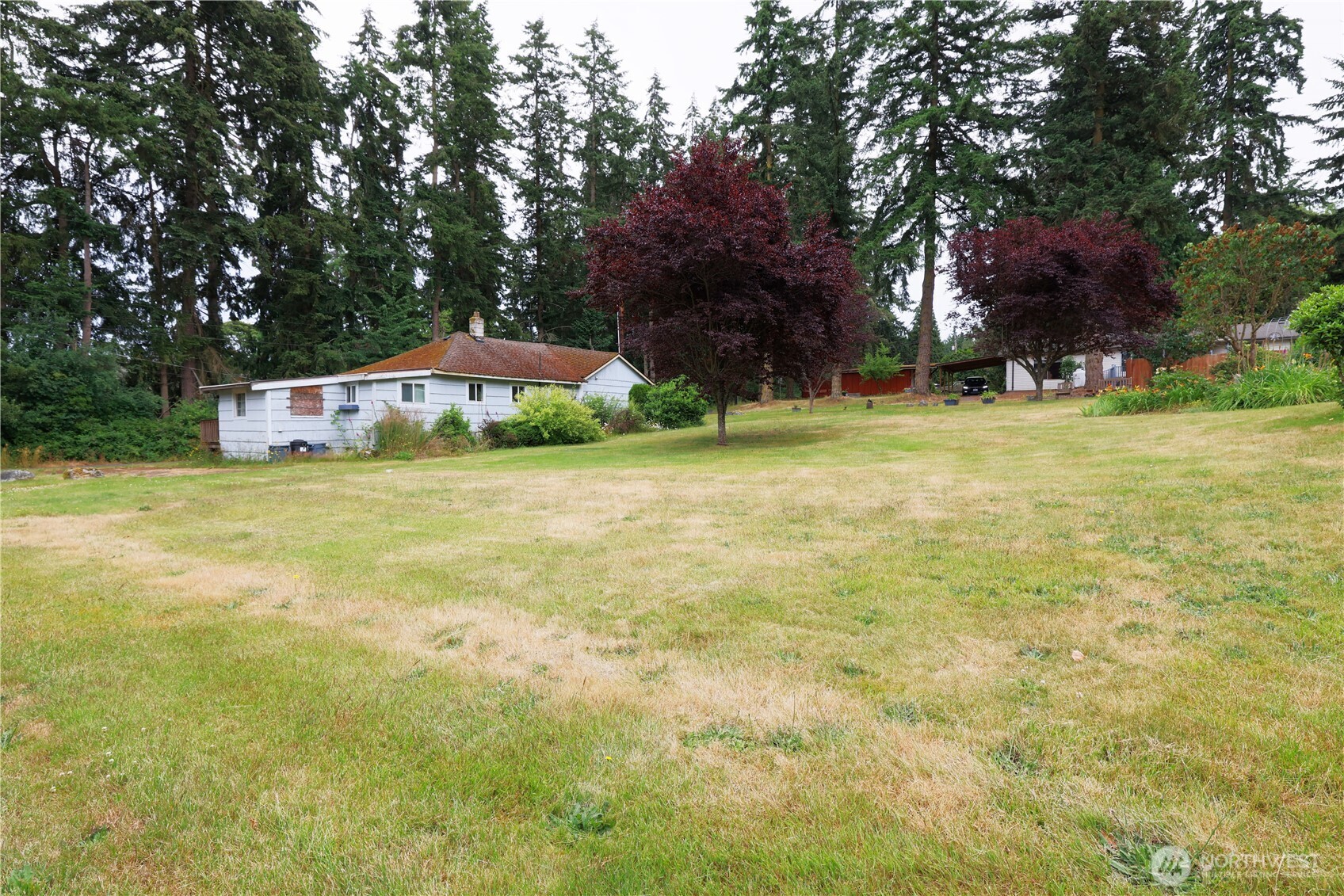 81 Hunt Road Port Hadlock, WA 98339 - Photo 7 of 20 a view of a swimming pool and trees in the background