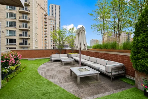 a view of a lake with a city