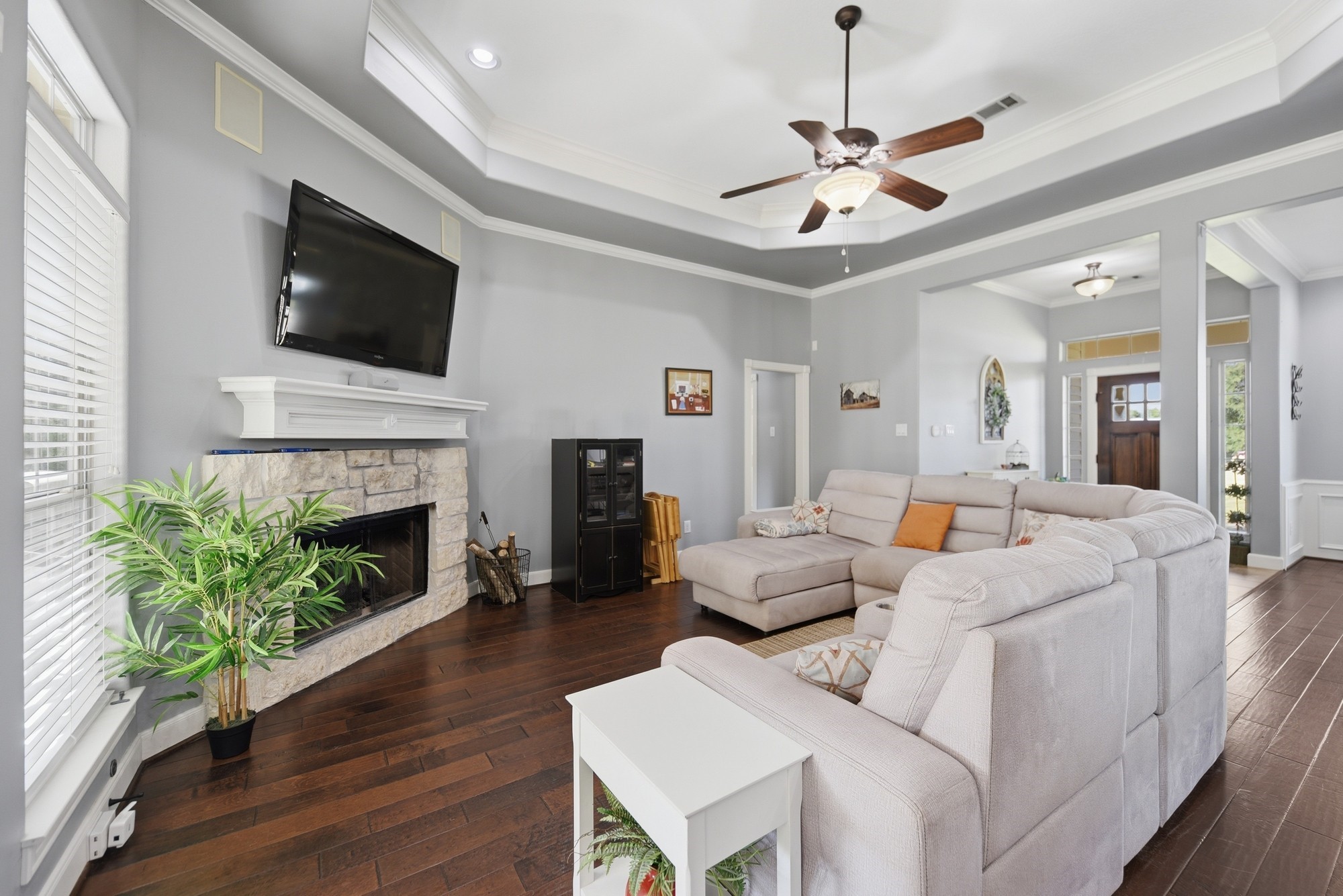 1205 Pecan Glen Road Brenham, TX 77833 - Photo 11 of 40 The living room centers around the fireplace