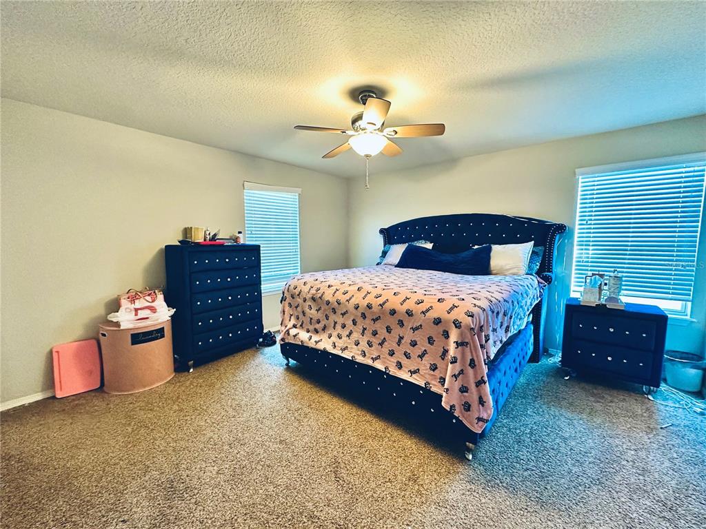 4411 Banyan Tree Place Riverview, FL 33578 - Photo 13 of 27 a bedroom with a bed and a chandelier