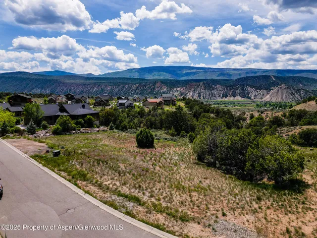 a view of a yard with wooden fence