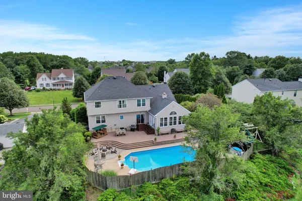 an aerial view of a house