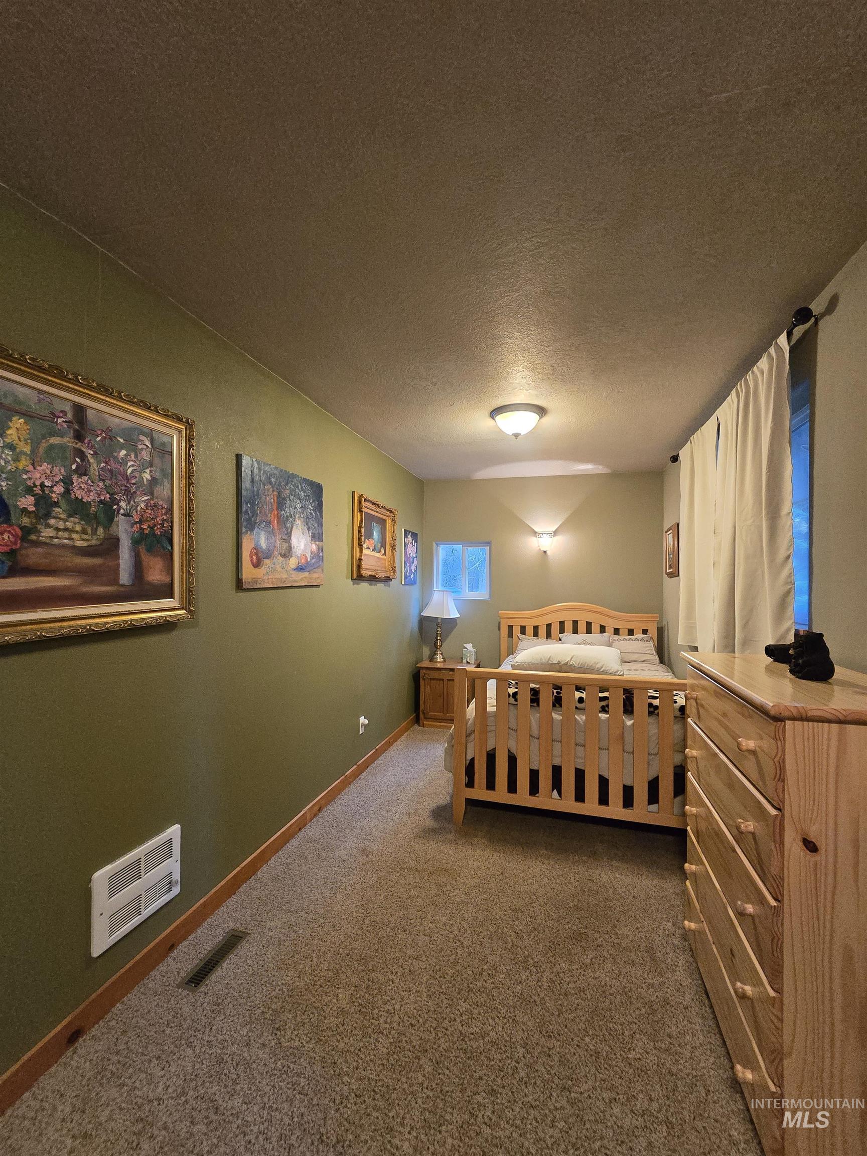 14 Forest Trail Road Garden Valley, ID 83622 - Photo 38 of 45 Bedroom with a textured ceiling and dark carpet