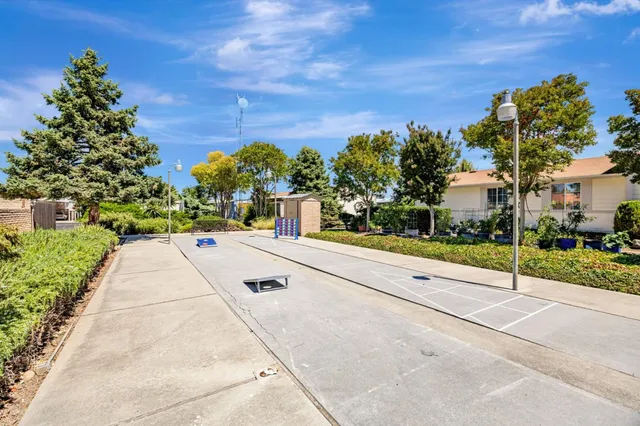 a view of a street with a houses