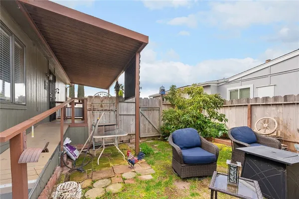 a view of yard from a tub
