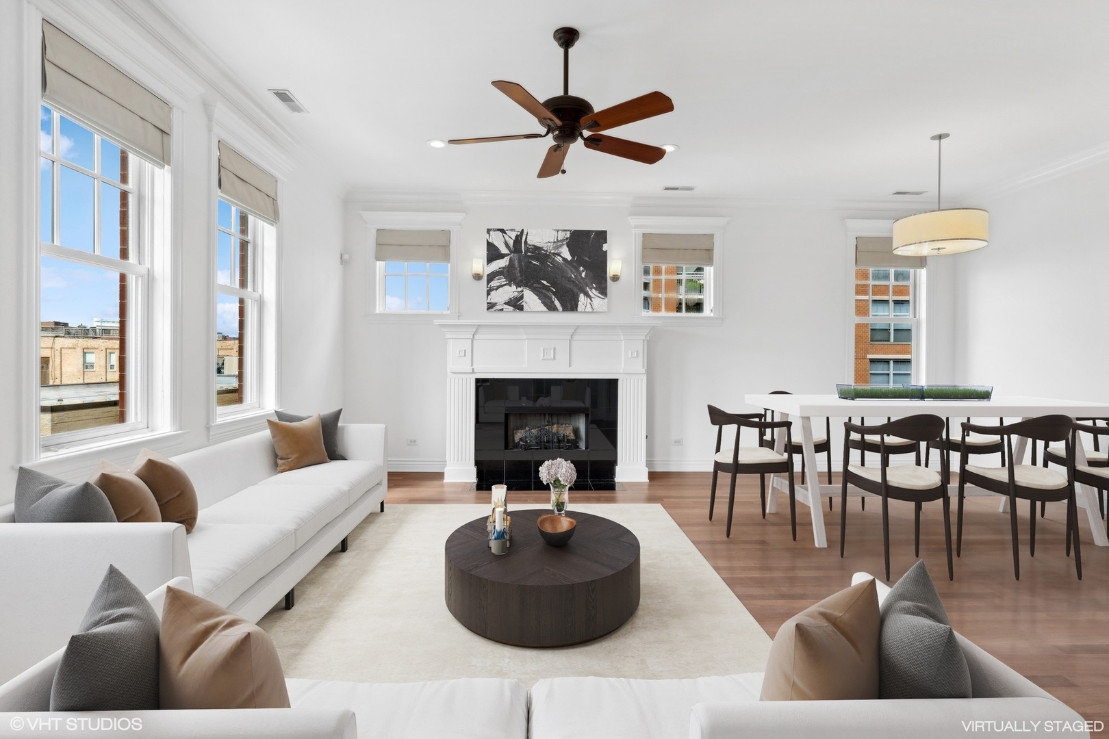 35 South Racine Avenue, Unit 4SW Chicago, IL 60607 - Photo 7 of 38 a living room with furniture and a fireplace