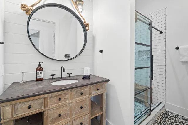 a bathroom with a shower