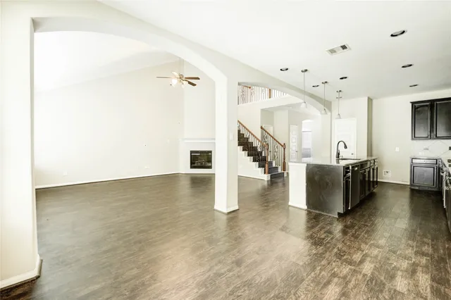 a view of a living room with a flat screen tv