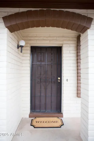 a view of a door of the house