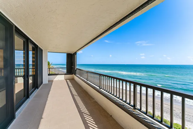 a view of an ocean from a balcony