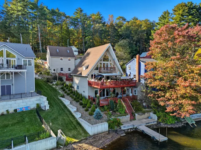 an aerial view of a house