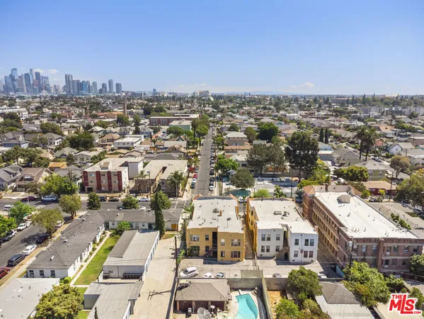 an aerial view of a city