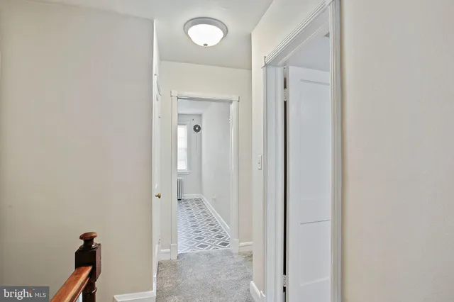 a view of a livingroom from a bathroom