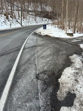 a view of a road with a snow on the road