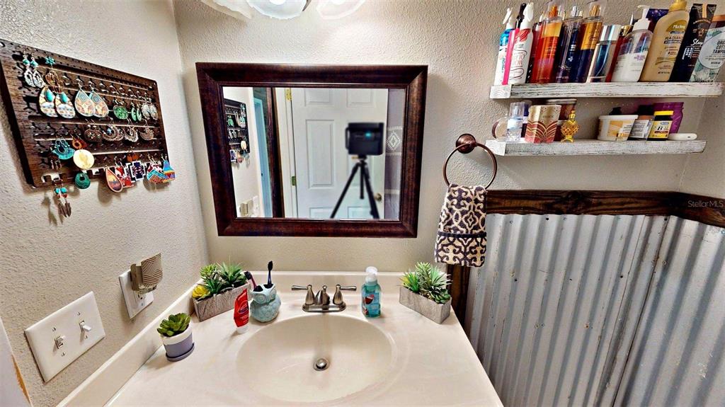 635 Bost Road Wauchula, FL 33873 - Photo 29 of 39 a bathroom with a sink a mirror and painting on the wall