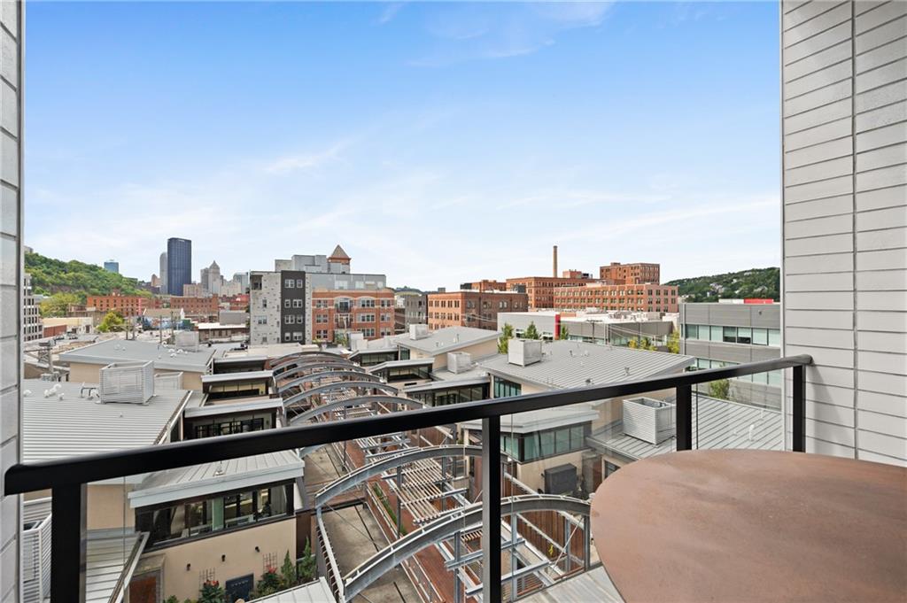 2554 Smallman Street, Unit 504 Pittsburgh, PA 15222 - Photo 23 of 29 a view of a city from a balcony with city view