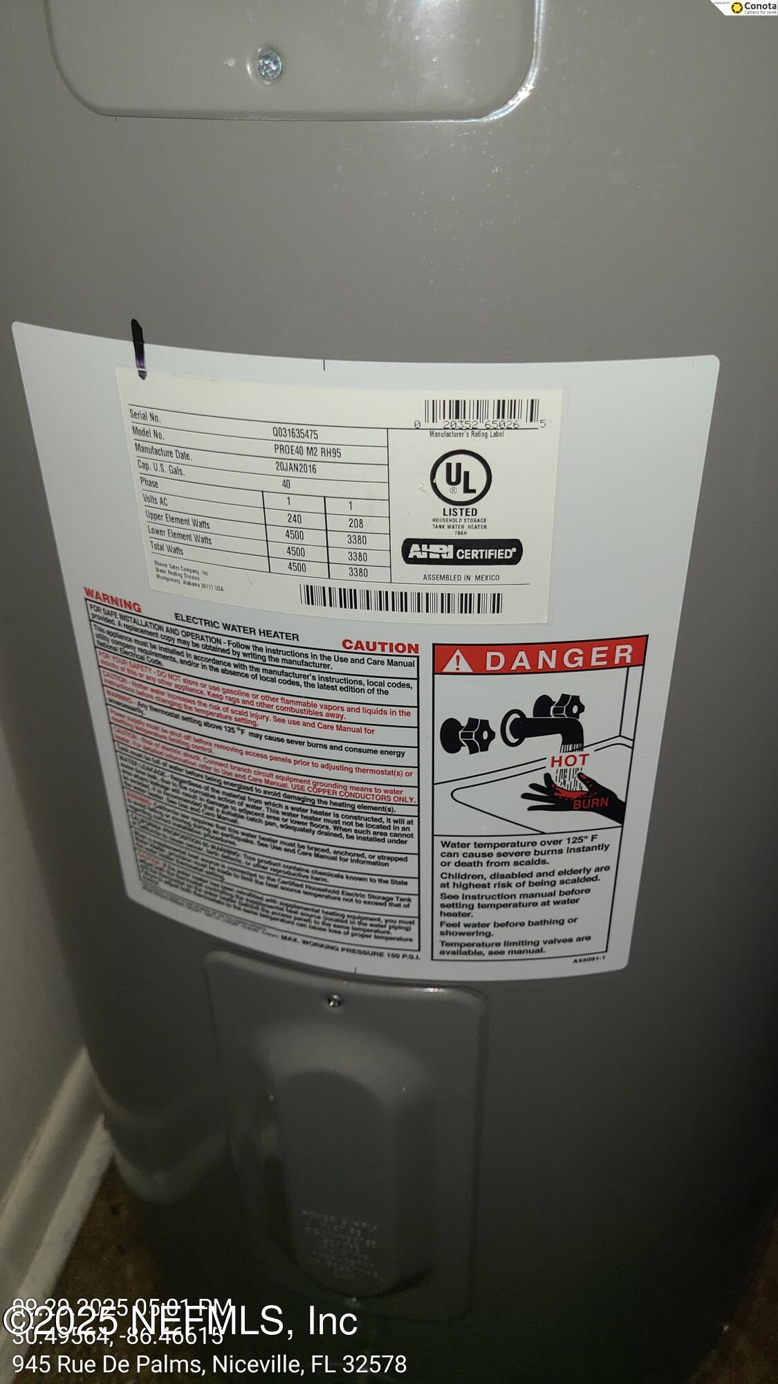 945 Rue De Palms Niceville, FL 32578 - Photo 32 of 37 a view of water heater