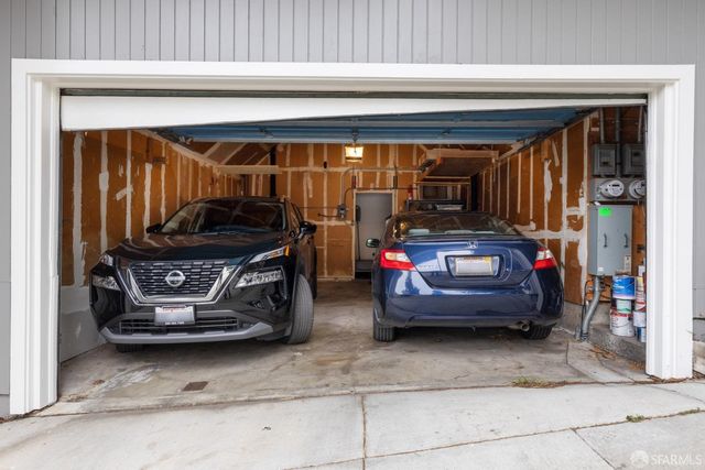 a car parked in front of a house