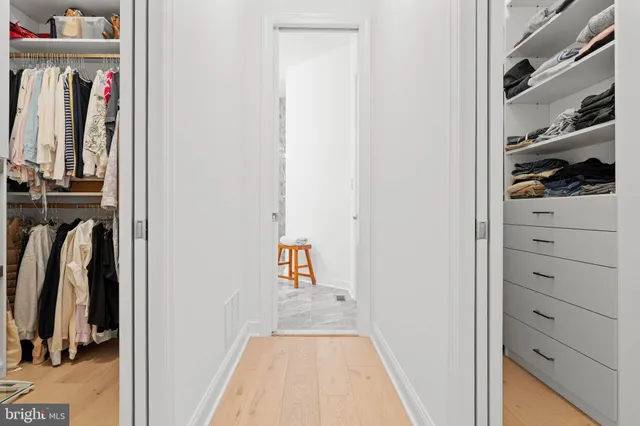 a view of a walk in closet