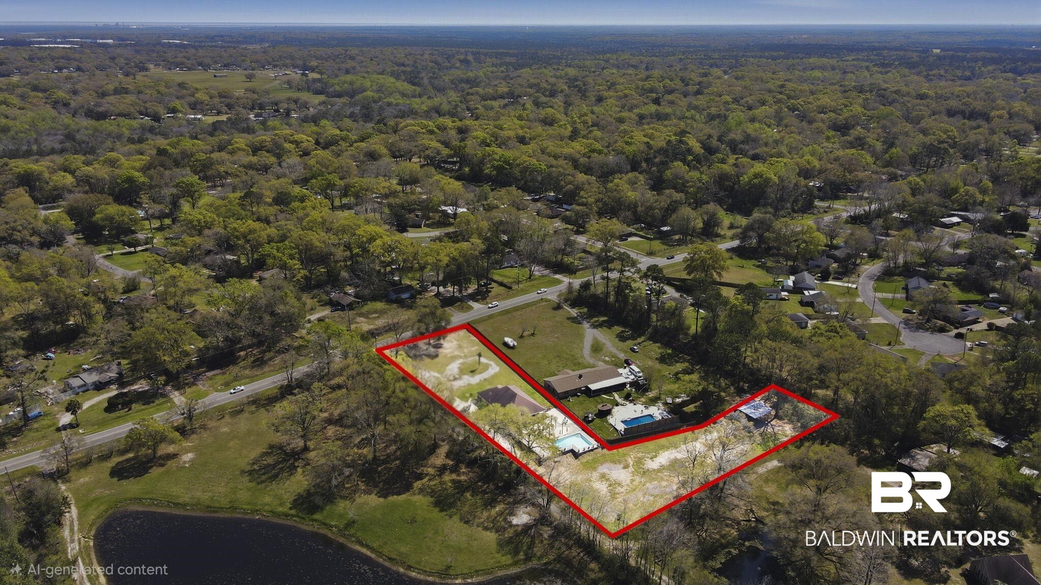 6352 McDonald Road Theodore, AL 36582 - Photo 34 of 35 View of property location featuring property parcel outlined and a nearby body of water