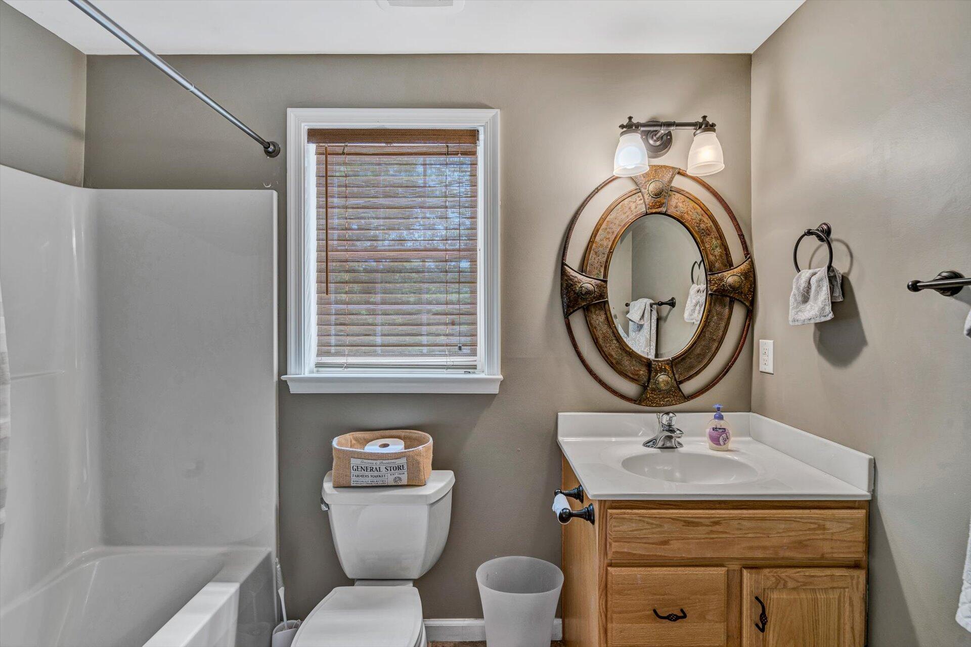 155 Cedar Bay Road Union Hall, VA 24176 - Photo 40 of 61 a bathroom with a toilet a sink and a mirror
