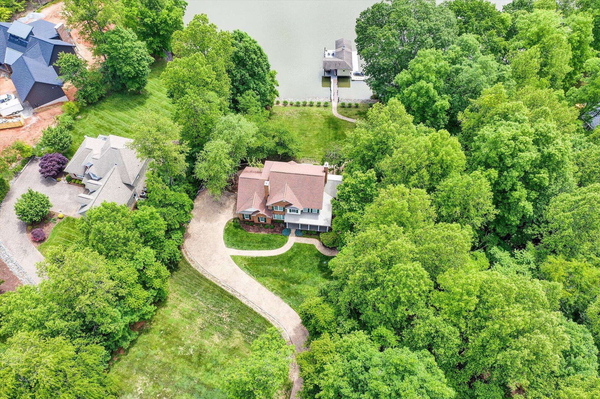 155 Cedar Bay Road Union Hall, VA 24176 - Photo 58 of 61 an aerial view of a house with a yard