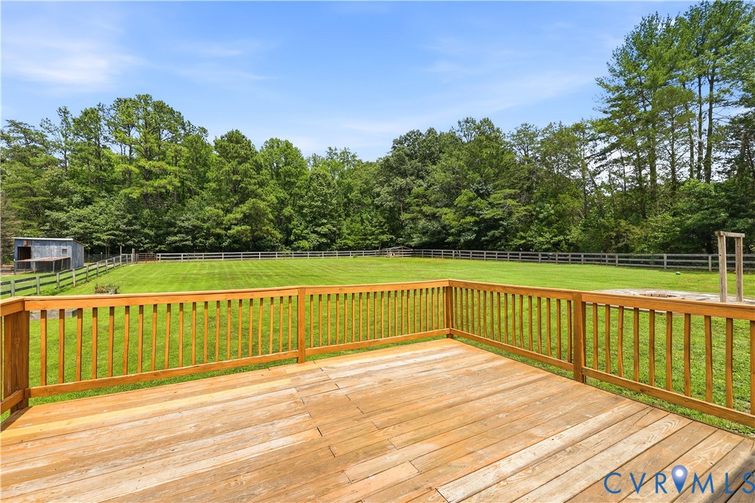 15490 Tyler Station Road Beaverdam, VA 23015 - Photo 13 of 45 Expansive wood deck with natural wood railing over