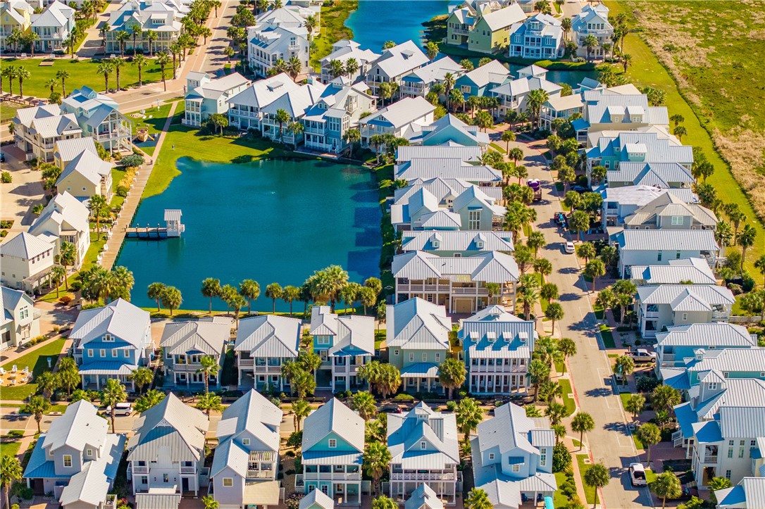 200 Round Road Port Aransas, TX 78373 - Photo 32 of 38 an aerial view of residential building and lake