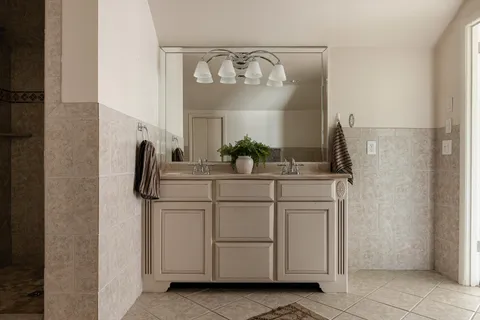 a bathroom with a shower